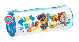 PAW PATROL PUPS RULE - Trousse ronde scolaire, trousse enfant, idéale pour les enfants de 5 à 14 ans, confortable et polyvalente, qualité et résistance, 20 x 7 cm, couleur bleue, bleu, Estándar,