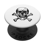 Drapeau pirate crâne audacieux et classique art pirate PopSockets PopGrip Adhésif