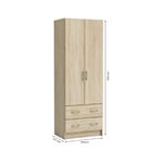 Dual Armoire chambre adulte classique decor chene brosse - l 61 cm