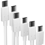 pluX 3Pack USB C to USB C Charger Cable 60W, Type C to Type C Cable Fast Charging for iPad pro, MacBook Air Charger Cable, Samsung Galaxy, iPhone 15 Pro, Google Pixel, iPhone 15 Charger Cable 1M White