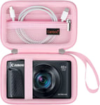 Canon POWERSHOT SX740 SX730 SX720 SX620 G7x étui Portable pour Appareil Photo numérique Fool Camera Pocket Zip Mesh Pocket fit USB Cable Batterie, Rose.[G1126]