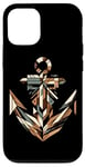 Coque pour iPhone 12/12 Pro Symbole de la mer ancre cool dans le style art cubisme Noël