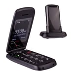 TTfone Star TT300 Grey Phone with O2 Bundle - Easy-to-Use Clamshell for Seniors 