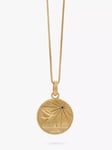 Rachel Jackson London Personalised Elements Air Art Coin Pendant Necklace, Gold