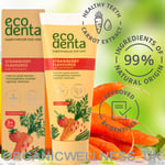 ECODENTA Strawberry KIDS toothpaste, 3+ *CARROT EXTRACT + Hydroxyapatite* 75ml.