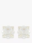 Susan Caplan Pre-Loved Rediscovered Collection Silver Plated Swarovski Crystal Square Stud Earrings, Silver