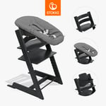 STOKKE® Tripp Trapp® barnstol bok svart inkl. Newborn Set™ och Baby Set V2 svart