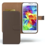 Case for Samsung Galaxy S5 / Neo Wallet Protection Cover Brown