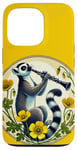 Coque pour iPhone 13 Pro Lemur jouant d'une clarinette Illustration Mignon Band Class Art