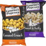 The Gourmet Popcorn Co. Variety Pack - Caramel Popcorn and Sweet & Salty Popcorn- 2 Large Packs of Healthy Popcorn - 84 or 101 Calories Per Serving - Crunch Delicious Snacks - Family Sharing Bags