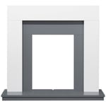 Adam Dakota Fireplace in Pure White & Grey, 39 Inch