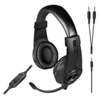 Speedlink LEGATOS Casque de Jeu Filaire - Casque léger avec Microphone et télécommande Filaire, Compatible avec PC, PS5, PS4, Xbox, Switch, Jack 3,5 mm avec Adaptateur Y, Noir