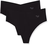 Sloggi Women's Zero Microfibre H Hipstring C2P Hipster, Black, XS (Pack of 2)