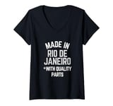 Womens Made In Rio De Janeiro Funny Slogan Born In Rio De Janeiro V-Neck T-Shirt