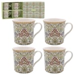 William Morris Hyacinth Set of 4 Mugs For Tea/Coffee Gift Boxed