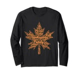 Thanksgiving Maple Leaf Word Cloud for Family Tradition Fall Long Sleeve T-Shirt