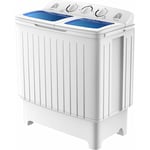 GOPLUS 2 en 1 Machine à Laver à 2 Cuves, Lavage 5KG & Essorage 3 KG, Lave-Linge Portable Semi-Automatique avec Minuterie pour Appartement, Dortoir,