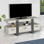 Meuble TV 116 cm PHOENIX avec tiroirs bois gris