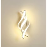 Aiskdan - Applique murale led Moderne Design incurvé Pour chambre et salon (Blanc 19W Lumière blanche chaude 3500K)