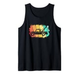 Retro Silhouette Tow Truck Wrecker Tow Truck Operator Tank Top