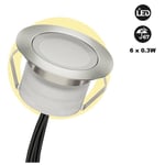 Barcelona Led - Kit 6 spots led encastrés au sol 0,3W 12V-DC IP67 - Blanc Chaud