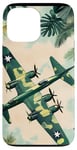 Coque pour iPhone 13 Pro Max Bombardier B-17G Green Pop Art Tropical B-17 Flying Fortress de la Seconde Guerre mondiale