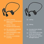 Black BL09 Bone Conduction Headset BT 5.3 Hanging Ear Wireless Sports Headphones