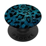 Black Leopard Cheetah Blue PopSockets Swappable PopGrip