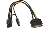 Câble d\alimentation SATA 15 Pin Mâle vers 8 (6 +2) Pin Mâle PCI-E Express VGA Splitter Hub 15cm Power Cable 6P Vers CPU Vidéo