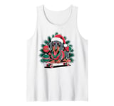 Dachshund Santa Christmas Lights skateboard Dog Lover Xmas Tank Top