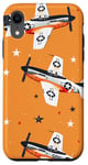 Coque pour iPhone XR Drapeau américain minimaliste orange tropical P-51 Mustang de la Seconde Guerre mondiale