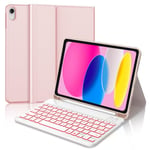 WINCHKING Clavier pour iPad 10 ème - Coque Clavier iPad 10eme Generation, Rétroéclairage 7 Couleurs, AZERTY