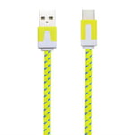 Cable Noodle Type C pour Nintendo Switch Chargeur USB 1,5m Connecteur Tresse (JAUNE)