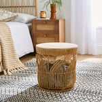 Faux Rattan Small Storage Basket with Lid