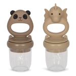 Konges Slöjd Provsmakningsnapp 2-pack Drake Och Panda Warm Clay/Shitake