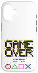 Coque pour iPhone 16 Game Over Vintage Retro Jeux Vidéo Gaming