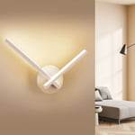 Applique murale led moderne angle 120 ° applique murale intérieure moderne, 3 couleurs de lumière 3000K/4000K/6000K, Blanc - S'afielina