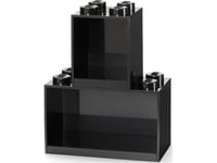 Room Copenhagen Lego Regal Brick Shelf 8+4, Set 41171733 (Black, 2 Shelves)