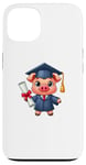 Coque pour iPhone 13 Mini cochon pour remise de diplôme