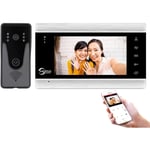 Système d'interphone vidéo, caméra de sonnette vidéo WiFi avec moniteur 1080p 7 pouces, caméra de sonnette filaire, prise en charge du déverrouillage