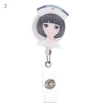 1pc Badge Holder Nurse Id Name Card Key Ring 3