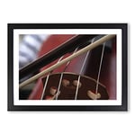 Big Box Art Cello Instrument (2) Framed Wall Art Picture Print Ready to Hang, Oak A2 (62 x 45 cm)