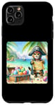 Coque pour iPhone 11 Pro Max Chat pirate avec carte au trésor des œufs de vacances Pâques