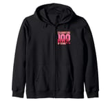 Celebrating 100 Days of School Men Women Kids Teacher Kinder Zip Hoodie