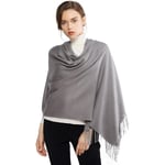 Dam Scarves Pashmina Sjal och Wraps för Bröllopsscarves för Kvinnor Vinter grey