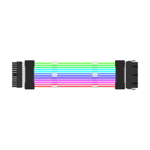 PC- case- PSU-förlängning RGB-kabel 24Pin PCI-E GPU 8PinX2,8PinX3 Neon-Color Line ARGB Streamer- Transfer Adapter 5V3Pin Black 24p