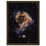 Hubble Space Telescope Image Colourful Sheets Of Debris From The Stellar Explosion Of N 49 DEM L 190 Supernova Remnant Art Print Framed Poster Wall De