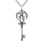 Sterling Silver Alice in Wonderland Large Key Necklace
