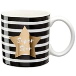 DRAEGER PARIS | Mug Black & Gold porcelaine fine "Super Star" |Mug original à offrir à vos proches, collègues, amis, copains | Tasse à café avec Coffret Cadeau