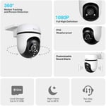 Tapo 1080p Full HD Outdoor Pan/Tilt Security Wi-Fi Camera, 360° Motion IP65 &SD